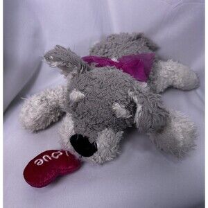 Kellytoy Schnauzer Dog Plush Gray White Stuffed Animal 12” Valentines Day